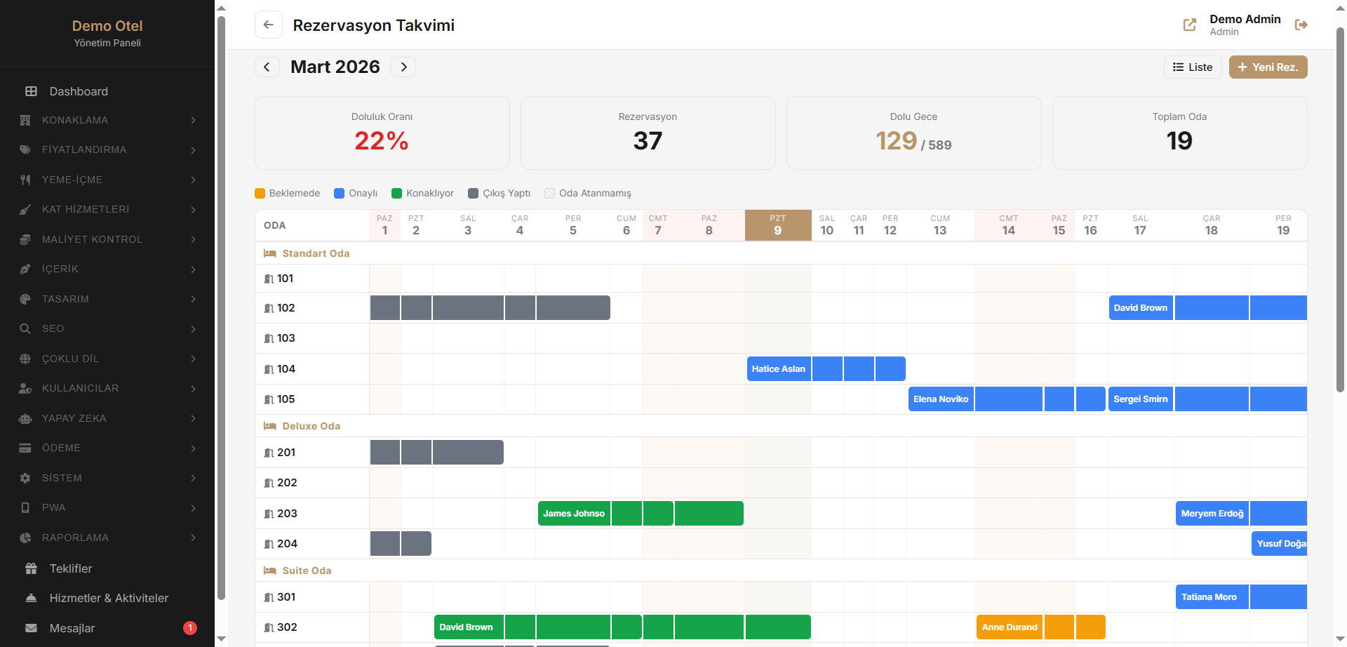 Reservation Calendar